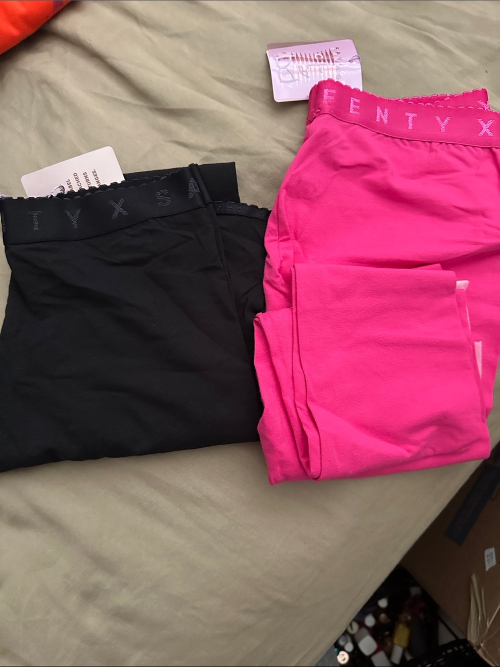 FENTY by Rihanna Pink(S) & Black(Xs) Cotton-Blend PJ leggings- 2-Pack